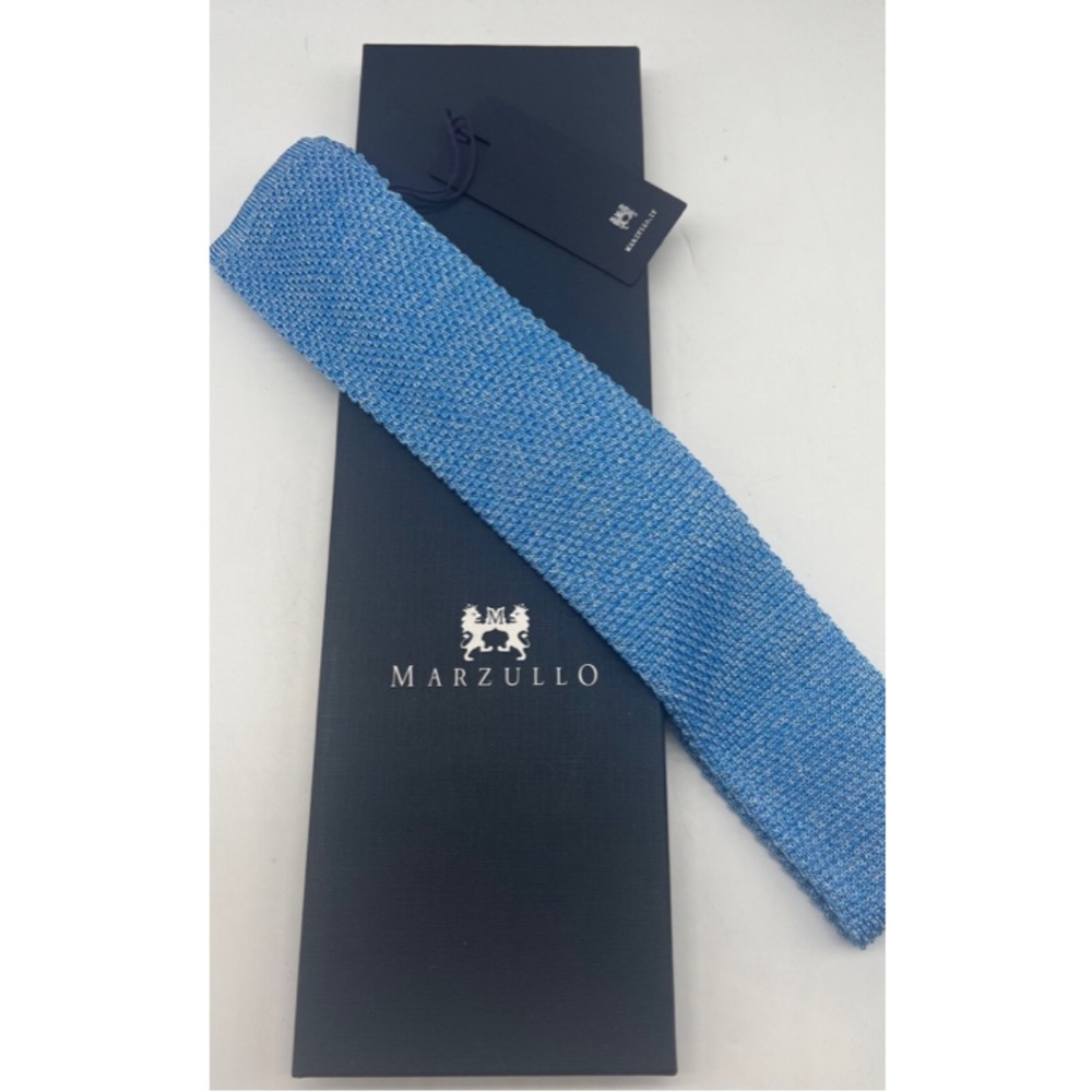 NWT Marzullo Blue Knit Mens Tie